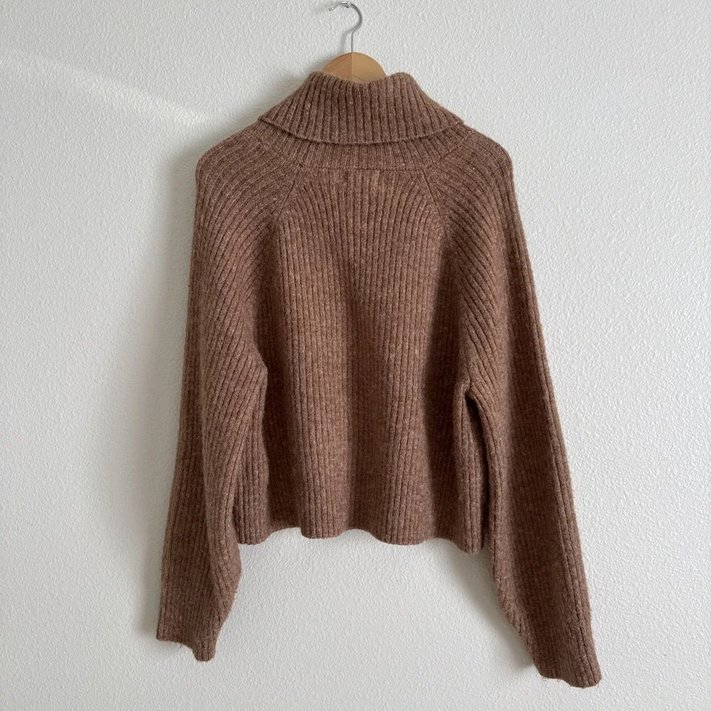 Old‎ Navy Turtleneck Sweater Chunky Knit Warm Brown Womens Size Large